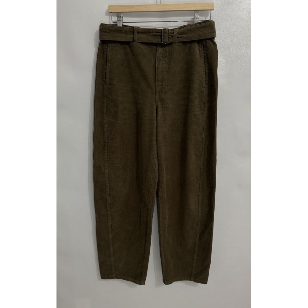 Alex Mill Size 8 9th Street Pant Green Women's Corduroy Slight Barrel Leg Belted